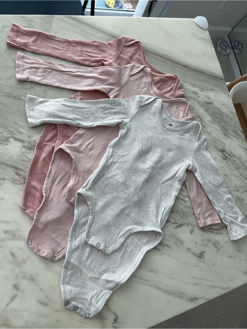 H&M Long-Sleeve One-Piece Bodysuit Set of 3